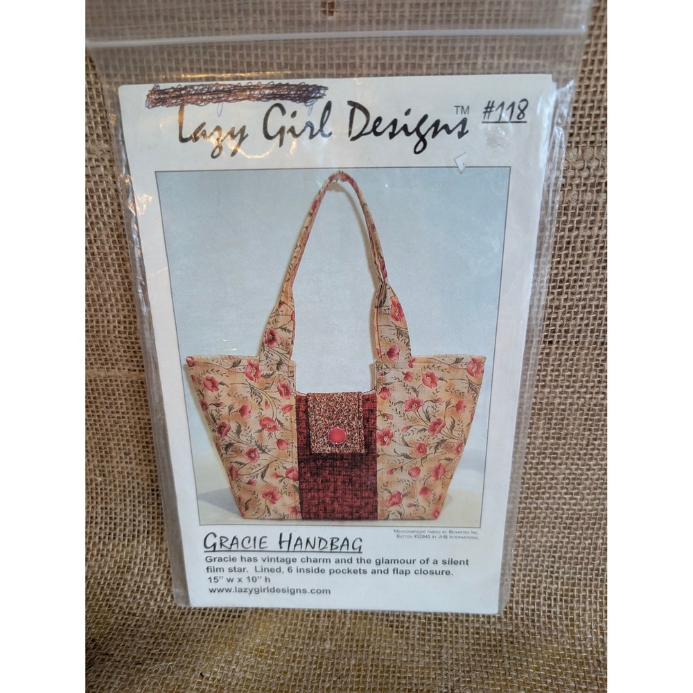 Lazy Girl Designs 118 Gracie Handbag Sewing Pattern Joan Hawley Quilted Tote Bag
